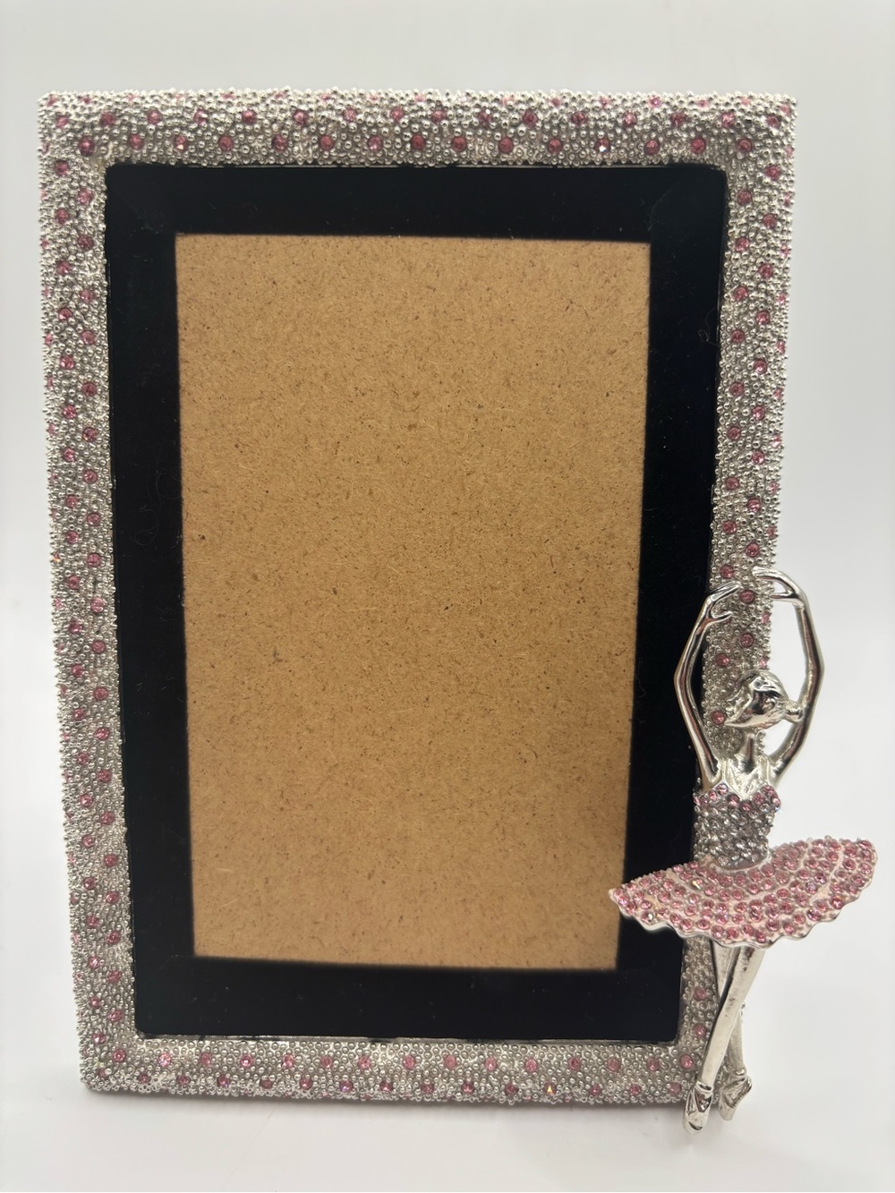 Ballerina Rhinestone Picture Photo Frame 3D Ballet Bling Metal Pink 4x6